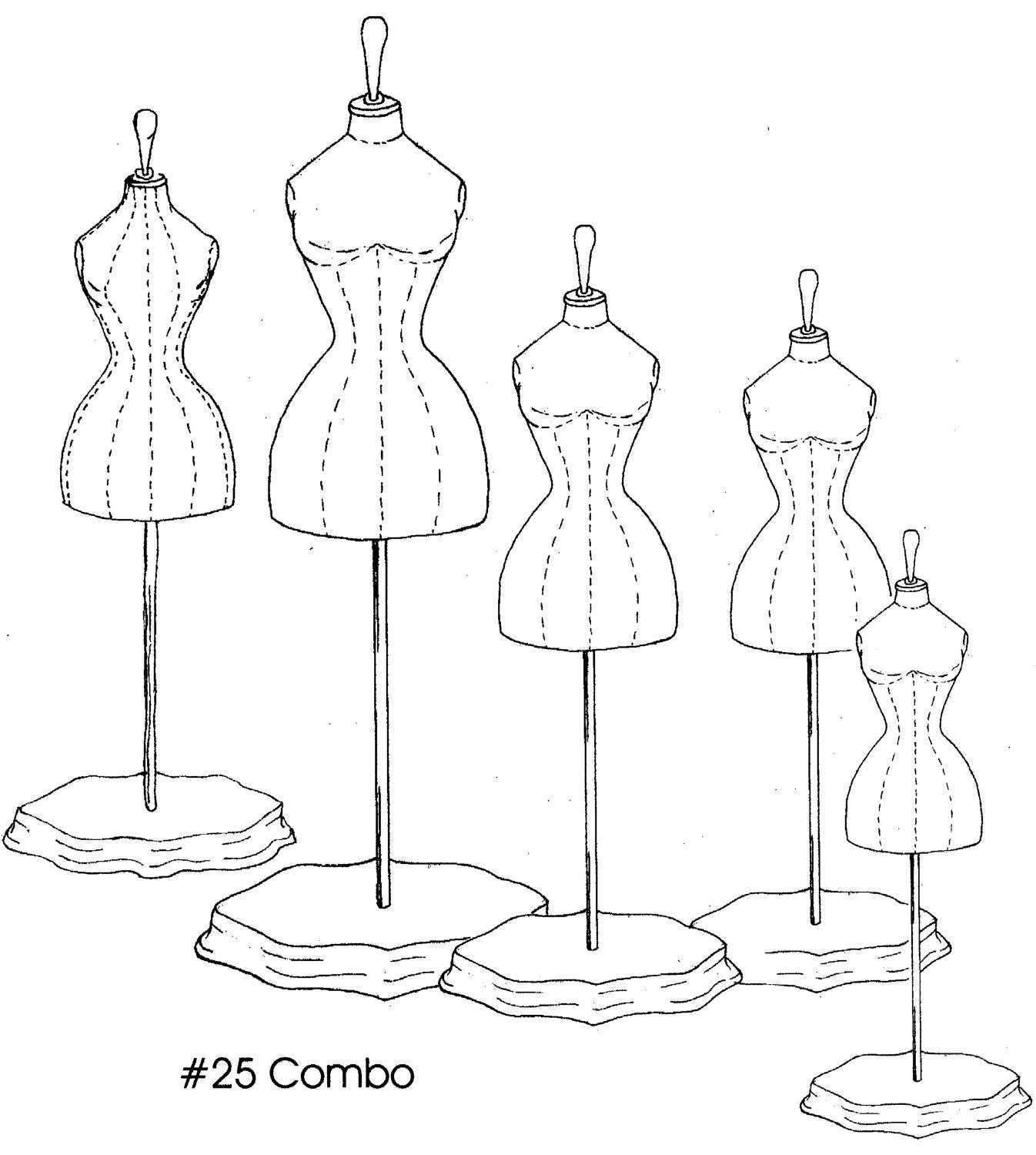 Victorian Doll Dress Form Sewing Pattern with 5 Sizes by digmongin