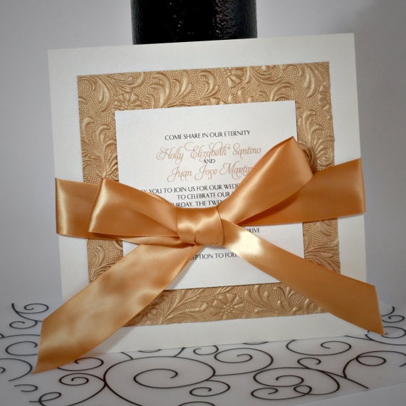 Items similar to Custom Wedding Invitation with Embossed Paper on Etsy