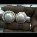 White Pearl Silver Tone Earrings