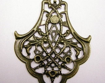 6pc antique bronze iron pendant-4198