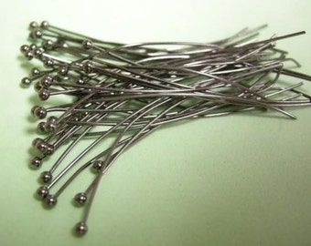 50pc 50mm 0.6mm gunmetal round head pin-3277