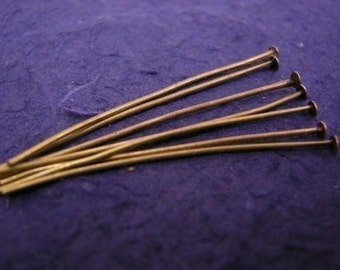 100 pc 50mm antique bronze head pins-5523