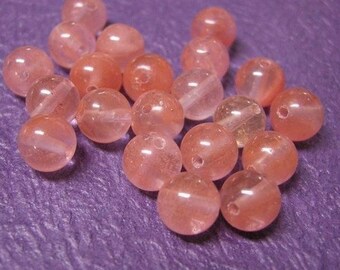 25pc 8mm cherry quartz round beads-1493