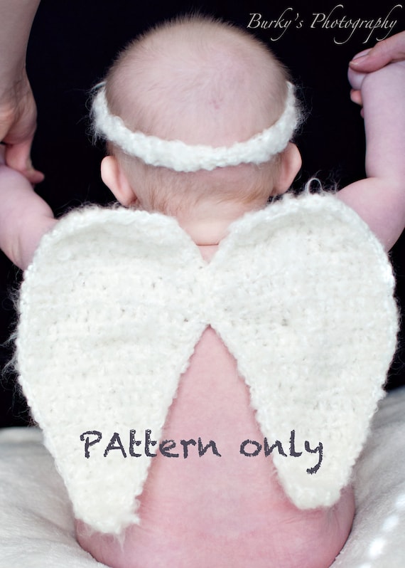 PDF Instant Download Angel Wings, Headband, and Diaper Cover Crochet Pattern