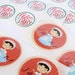 Jane Austen, Pride and Prejudice round stickers - Set of 16