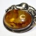 SALE Vintage Brooch Sterling Genuine Amber 1920s Jewelry
