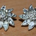 Vintage Retro Rhinestone Flower Earrings PELL SALE