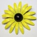 Vintage Enamel Brooch Daisy Yellow 1950s Jewelry Mod