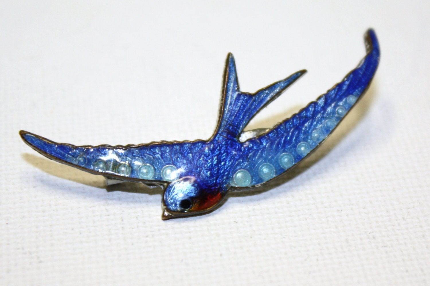 art deco blue bird swallow enamel bluebird brooch antique