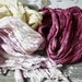 The exuberance of PEONIES - beige, light pink, mauve 3 silk scarves.