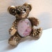 Teddy bear brooch, pastel brooch, vintage brooch, vintage jewellery, costume jewellery, polka dot brooch