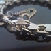 Sale Vintage 1970s Heart Charm Bracelet / Chunky Double Link Chain/ Costume Jewelry