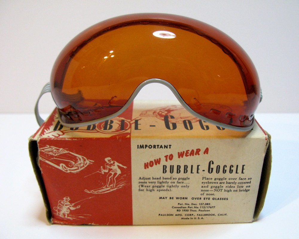 Vintage 1950s Amber Bubble Goggles by Paulson