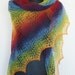 Rainbow Shawlette Hand Knitted Triangular Estonian Wool Lace Shawl Colorfull Kauni. READY TO SHIP. Free Shipping.
