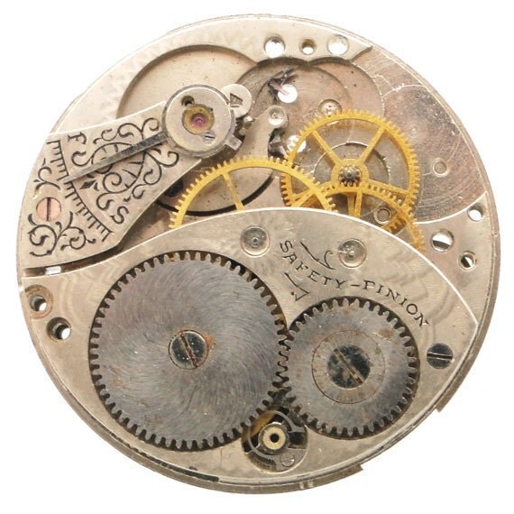 Old Pocket Watch Face Pocket Watch Gears by BlackSparrowFindings