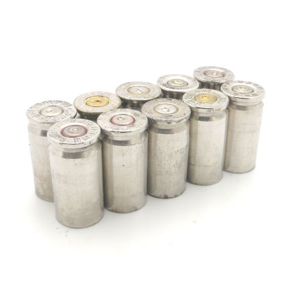 Total of 10 Silver 9mm Bullet Casings by BlackSparrowFindings