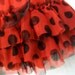 Ladybug Tutu Skirt - Size 5 - Red and Black Polka Dots with Red Ruffled Underslip