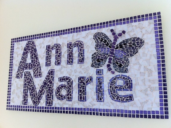 Custom Name Mosaic Name Art Personalized by GreenStreetMosaics