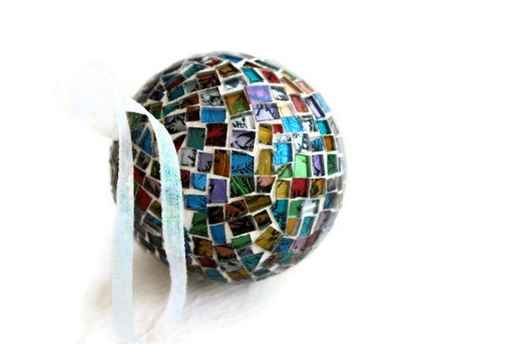 multicolored mosaic christmas ornament multicolored mosaic christmas ornament