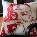 Seasonal Santa Pillow Cover for 17 x 17 pillow (can fit 16 - 18") - Cotton Sateen Glossy Finish - Black Backing / White Zipper