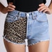 High Waisted Leopard Print Levis Denim Shorts