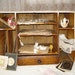 Vintage Desk Top Organizer Cubby Curio Shelf