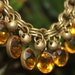 1930's Antique Faceted Citrine Necklace on Graduated Circle- Link Chain -tt team -vl team