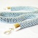 Beaded Rope Necklace/Pastel jewel/Powder Blue necklace/Short necklace/Blue Fiber Necklace. Made to Order