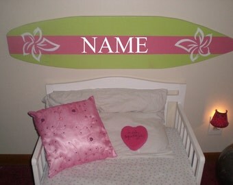 4 Foot Surfboard wall art, Beach decor wall hanging (Will personalize for free) kids room