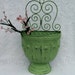 Country French Green Wall Pocket, Cottage Decor