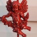 Country French Cherub Candle Holders / Colonial Red Victorian Candlesticks