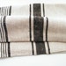 For Clare - a Set of 4 Natural Linen Bath Sauna Towels - Large Bath Sheets and 4 Hand/ Face Towels - Black Stripes - Pure Flax