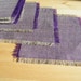Elegant Set of 6 Natural Linen / Pure Flax Napkins, purple and grey/ecru, fringed. Pure Flax Table Linens.