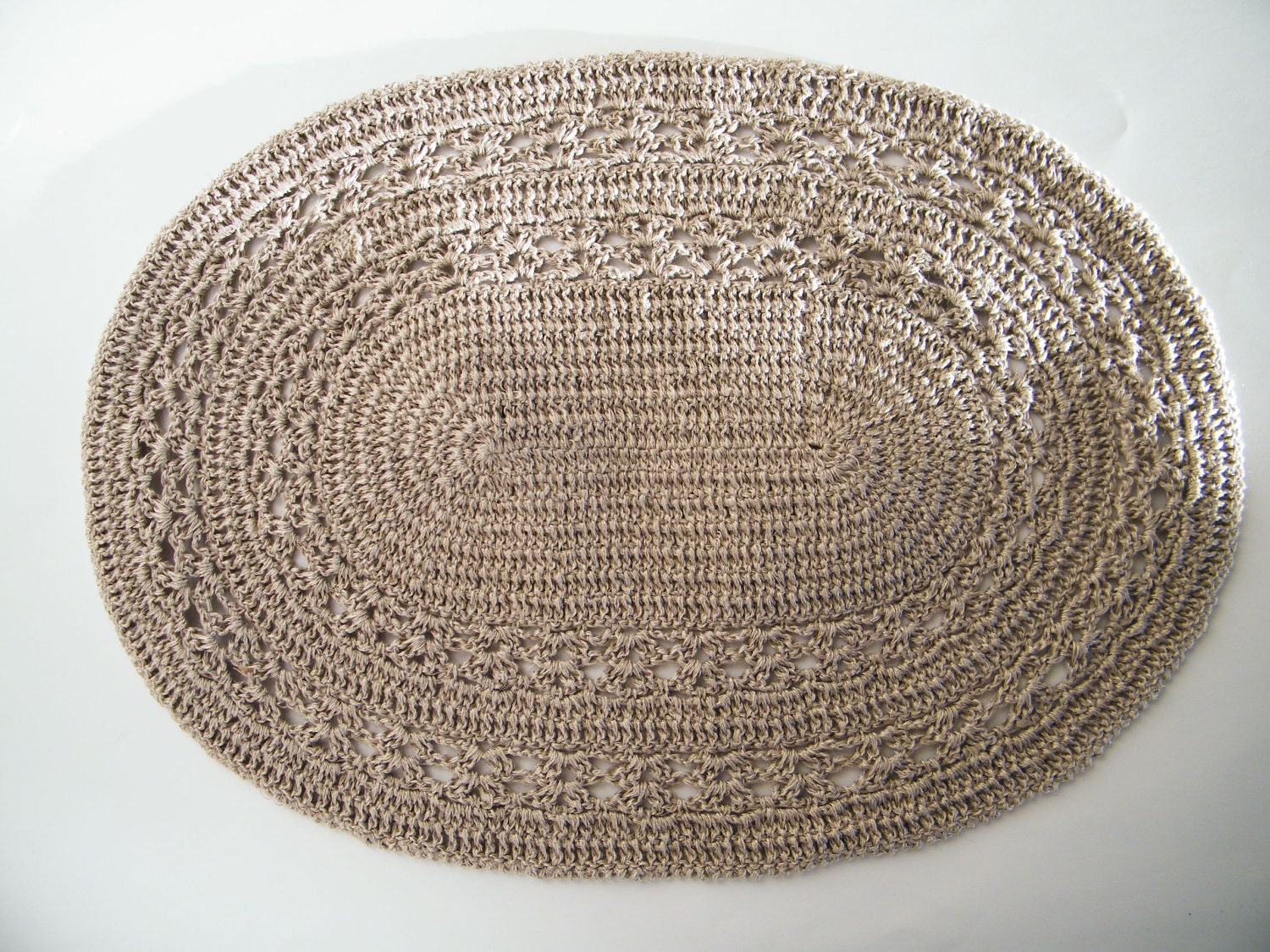 4 natural linen crochet oval placemats table linen kitchen 4 natural linen crochet oval placemats table linen kitchen