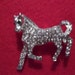 Rhinestone Horse Brooch
