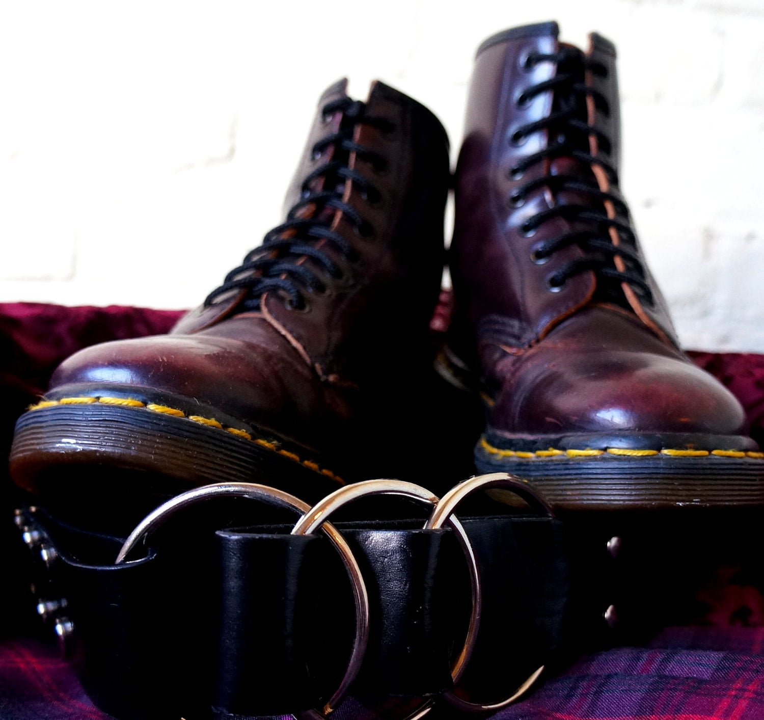 Vintage 1980s Doc / Dr Martens Dark Purple / Plum 8 Eye