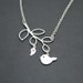 Personalized Branch and Bird Necklace