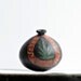 Mid-Century Black Mexican Pottery Vessel - Handpainted Designs, Spanish Markings, Primitive Shape