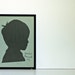 Framed Portrait Silhouette of a Little Boy with a Great Name - Signed and Dated - Large Size - Charming Wall Art
