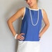 MEMORIAL DAY SALE Shift Dress Blue And White Fashion Color Block Summer Dress Mad Men. 60s Size Medium. Nautical Dress Cocktail Dress