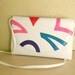 Structured Purse SALE Vintage 70s Envelope bag Color Block Fashion Mod Purse Bright Shoulder Bag Summer Bag White Mad Men. Vegan friendly