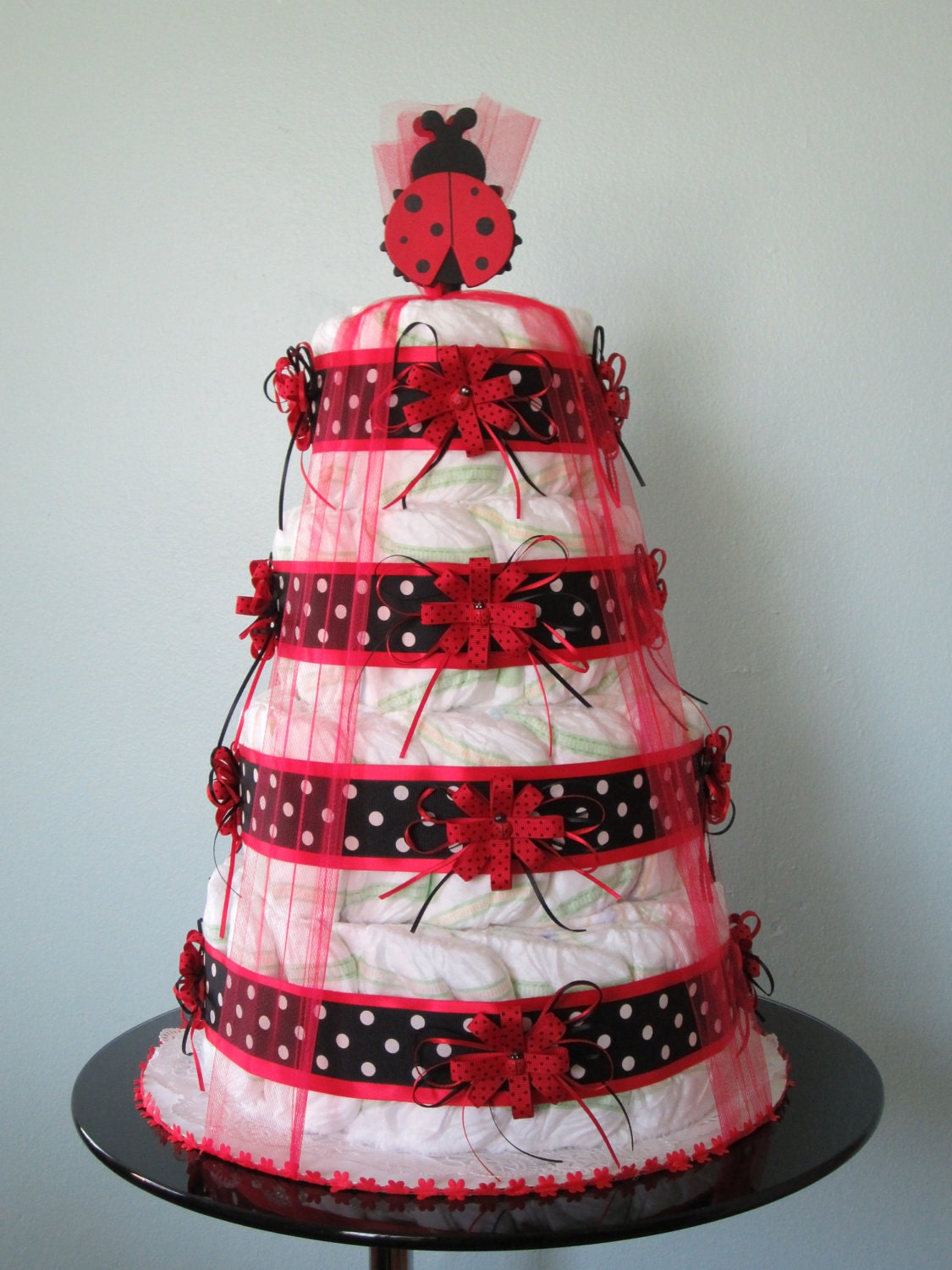 a shower baby cake Diaper Cake Ladybug