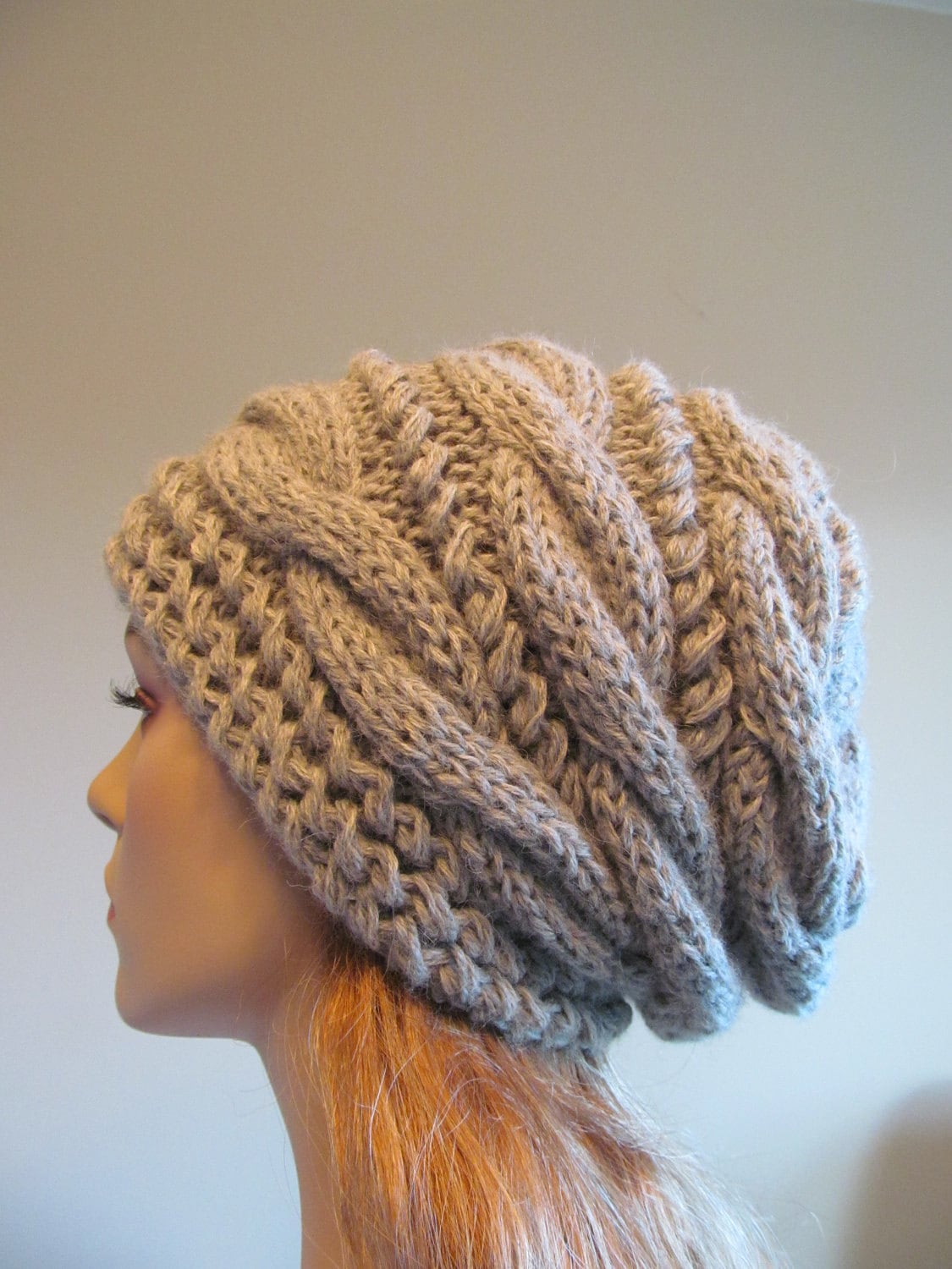 Slouchy Beanie Slouch Hats Oversized Baggy cabled hat womens