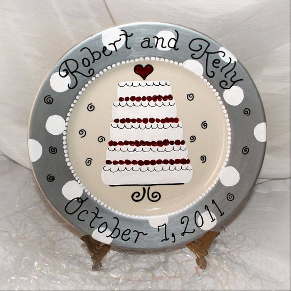 Hand Painted Decorative Wedding Cake Plate