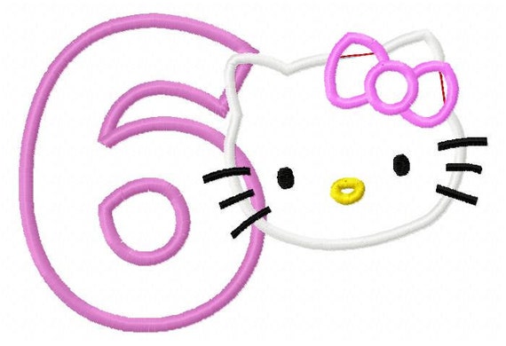 items similar to custom order number 6 hello kitty birthday number