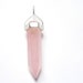 Rose quartz gemstone crystal point sterling silver pendant