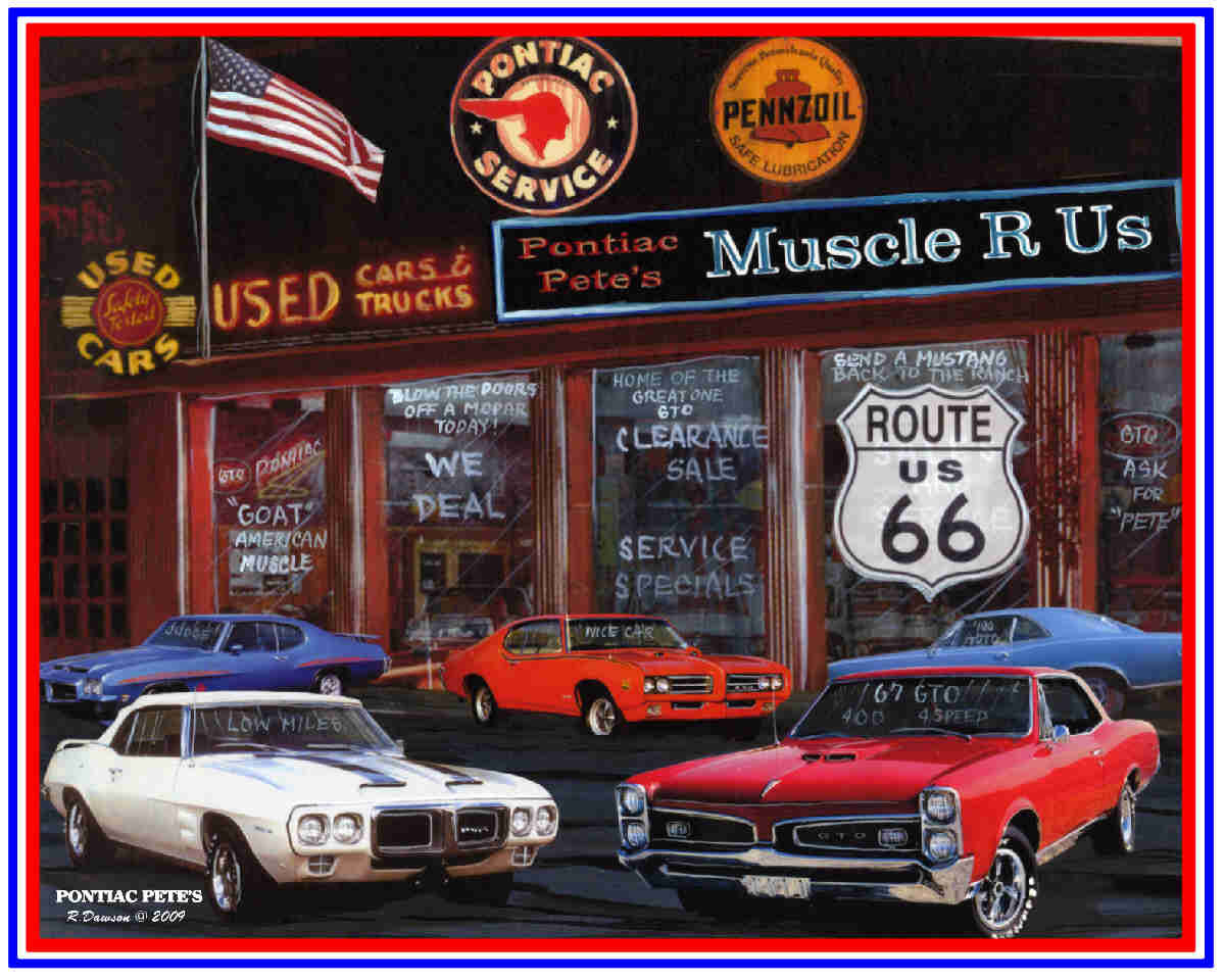 Muscle car art print Pontiac Pete's handsigned and dated