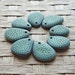Painted Beach Pebble Beads -Aqua Dots