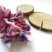 Hand painted silk scrunchie Red, pink, blue colors painted silk scrunchie. Ready to ship. Free worldwide shipping.