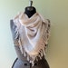 Reserved for Kesnut / Vintage Scarf / 1980's Scarf / Cream Scarf / Fringe Scarf